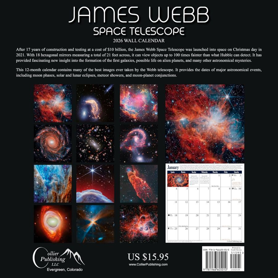 James Webb Space Telescope 2026 Astronomy Wall Calendar